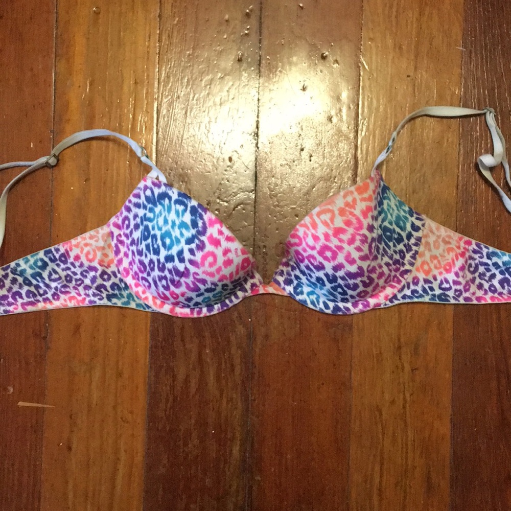 Rainbow cheetah push up bra 32B